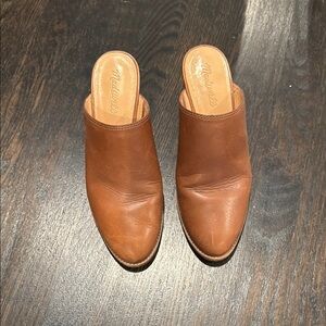 Madewell Tan Leather Slip-On Mules